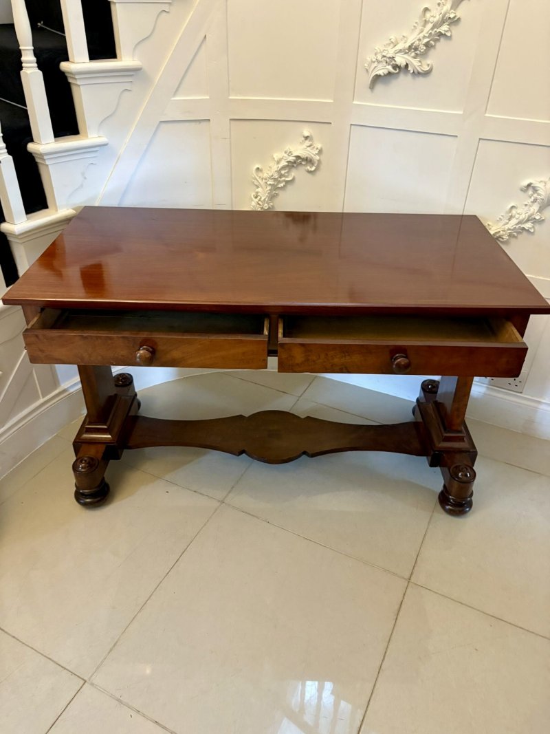 Antique Victorian Quality Figured Mahogany Writing Table/Desk - Image 6